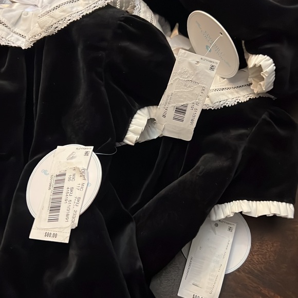 Edgehill Collection Short Sleeve Velvet Lace Babydoll Dress - Picture 9 of 9